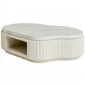 Mesa de centro con forma orgánica con lateral acanalado - beige