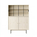 Aparador con estantes superiores y puertas inferiores - beige