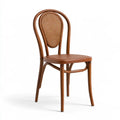 Silla con respaldo ovalado de rejilla - marrón