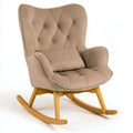 Mecedora con respaldo de botones y alas curvas - beige